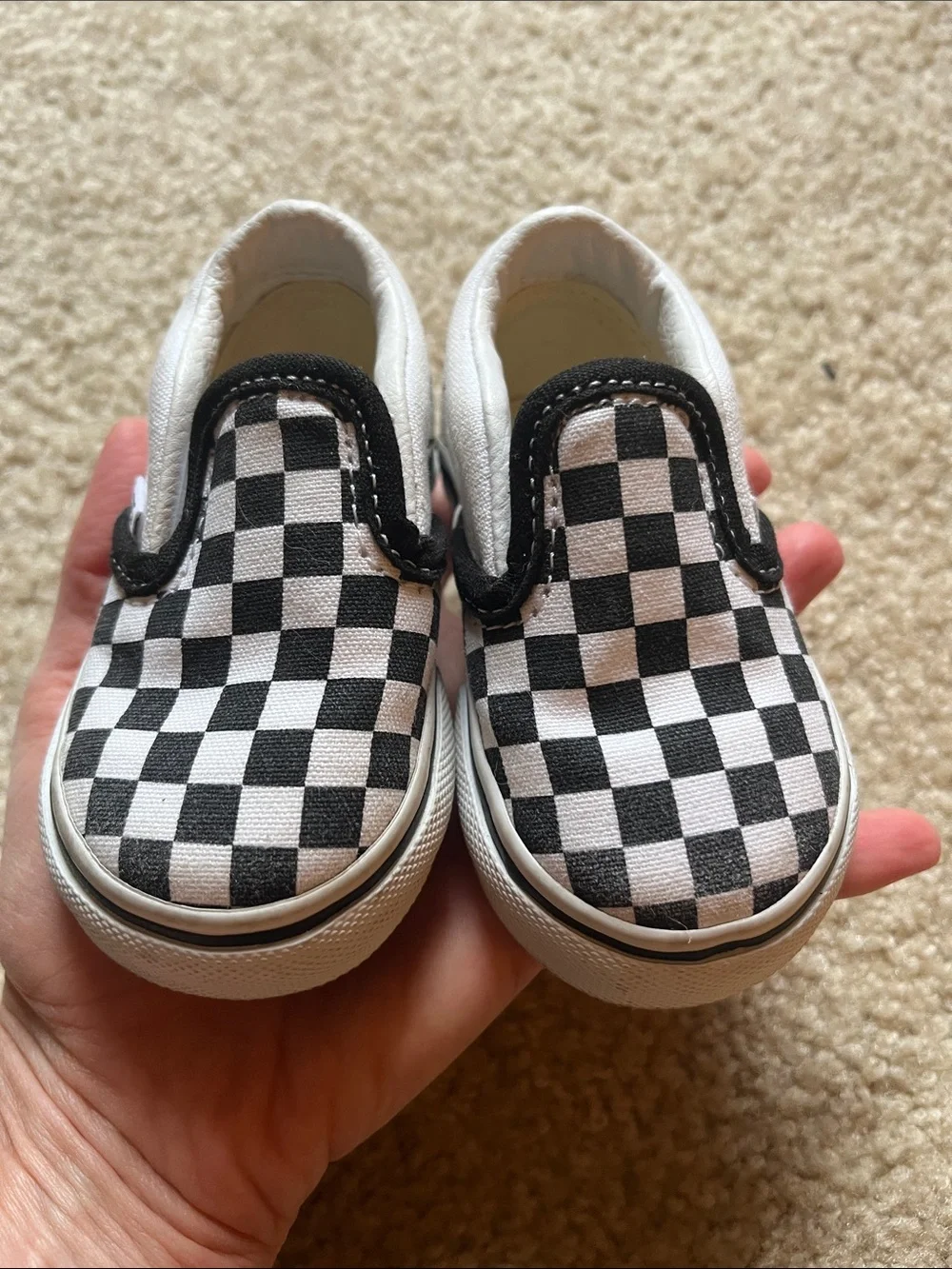 Vans Kids Checkerboard Slip-On Sneakers - Black & White